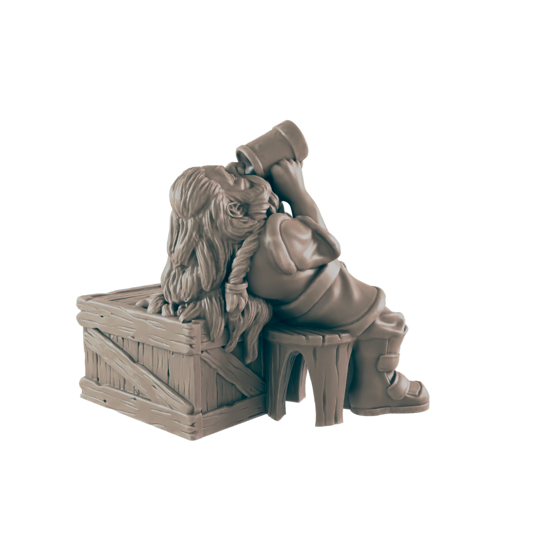 Drunken Dwarves - Everyday Folk - Mini - EC3D - - Dungeons & Dragons - RPG - Tabletop - EC3D - Miniature