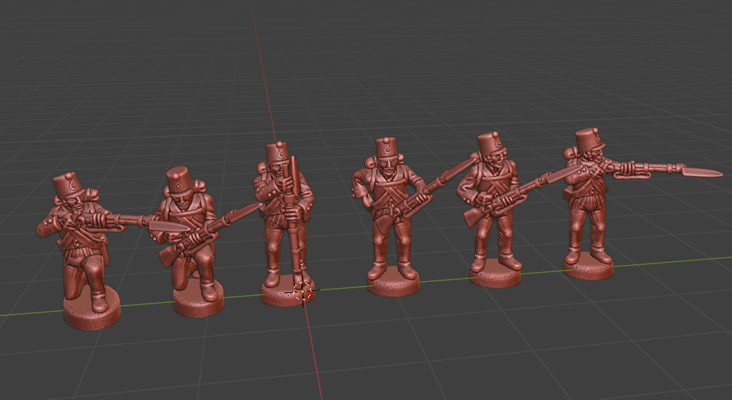 small 15mm w epic Austrian Grenzer btg 1805-15 Skirmishing - 6 Minis - MC Minis