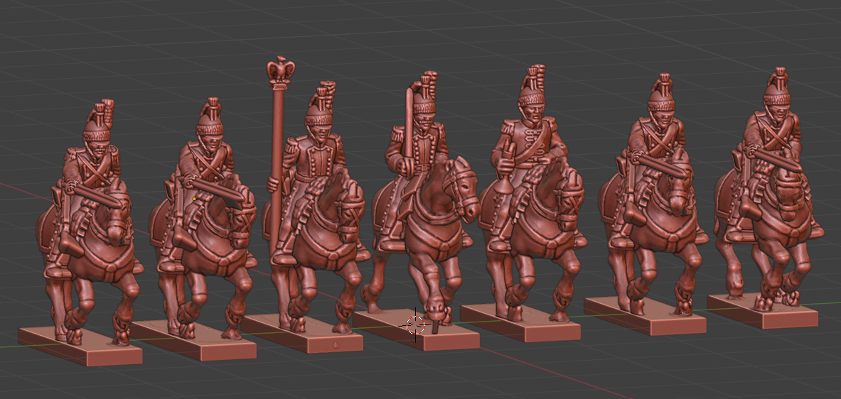 small 15mm w epic French Dragoons 1812-15 - 6 Minis - MC Minis