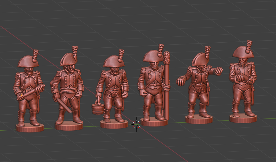 small 15mm epic size Spanish Artillerists 1806-1811 - 6 minis - MC Minis