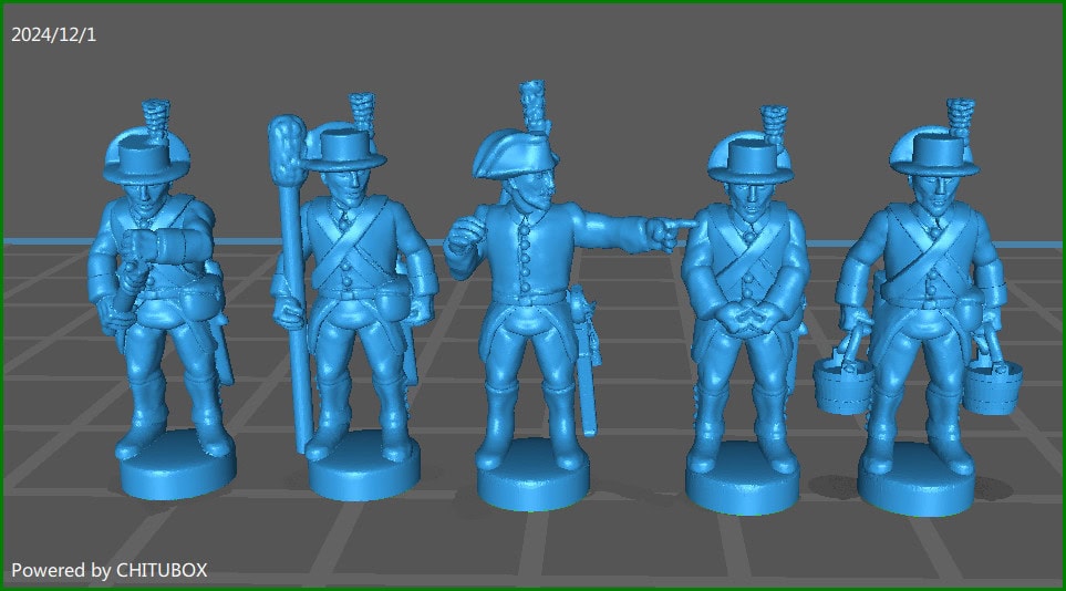 15mm "w epic size" Austrian French Revolution Artillerists 1790-1798 - 5 Minis - MC Minis