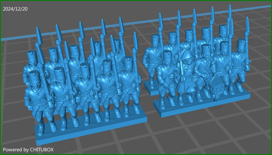 Small 15mm "w epic size" Austian French Revolution Grenzer 1790-1798 - 4 Strips - MC Minis