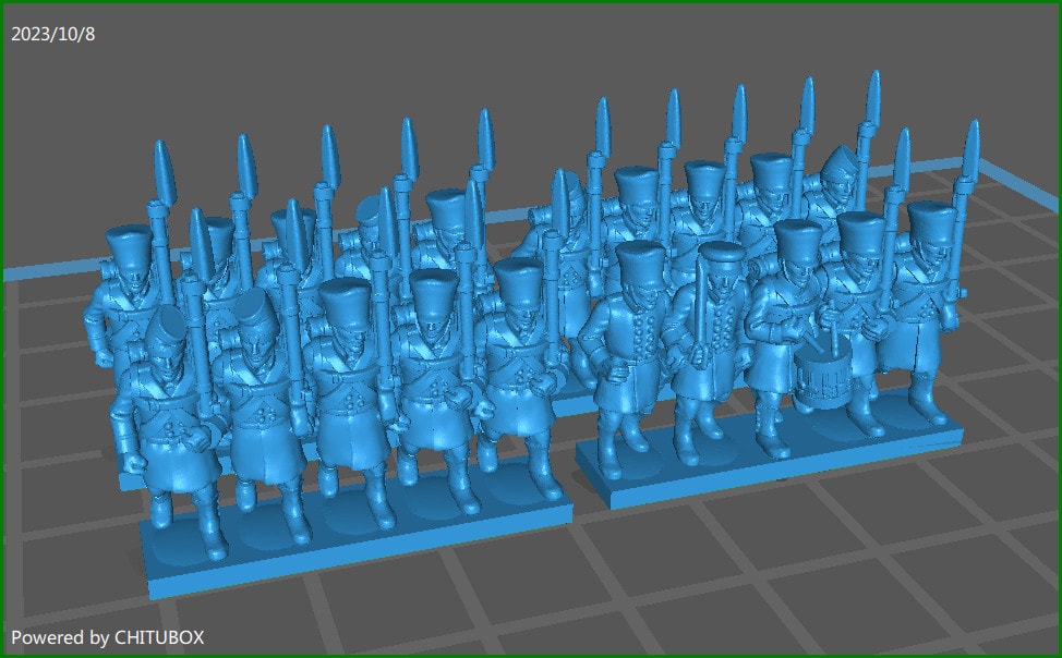 Prussian Luzow corp Infantry - 4 Strips - Small 15mm Epic size - Historical Wargaming - Resin