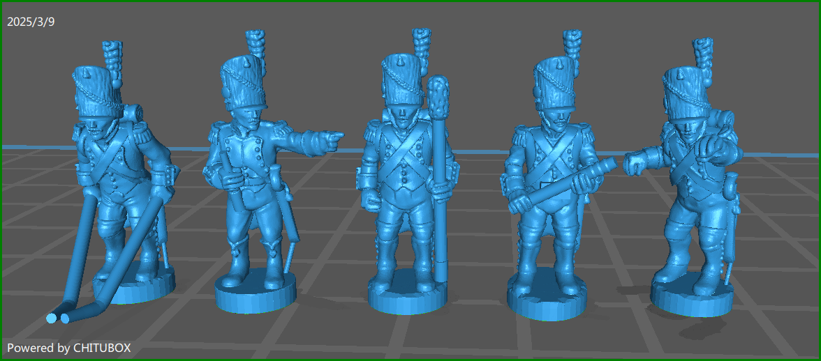 Small 15mm "w epic size" French Old Guard Artillery 1805-15 - 5 Minis - MC Minis