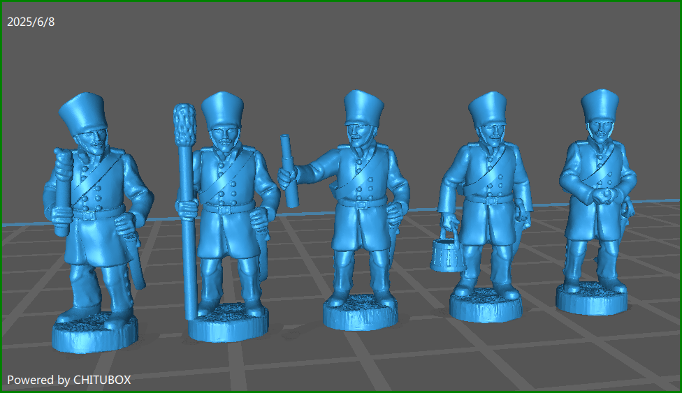 small 15mm epic size Prussian Horse Artillery 1812-1815 - 5 Minis - MC Minis