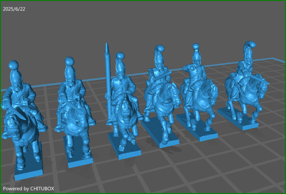 small 15mm w epic size Russian Dragoons 1800-08 - 6 minis - MC Minis