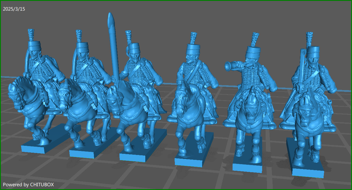 small 15mm w epic French revolution French Hussars - 6 Minis - MC Minis