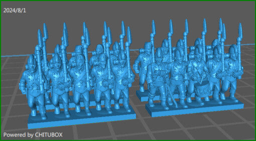 15mm “w epic size” French Revolution Infantry btg 1790-1801 w helm - 4 strips