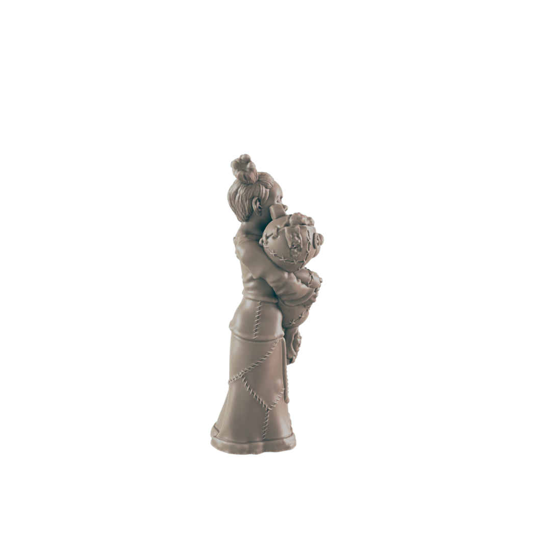 Evil Human Girl - Everyday Folk - Minis - EC3D - - Dungeons & Dragons - RPG - Tabletop - EC3D - Miniature