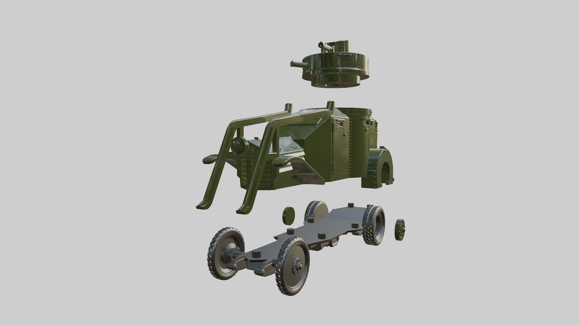 Lancia Ansaldo 1ZM - Italian Army - 28mm Scale - wargame3d