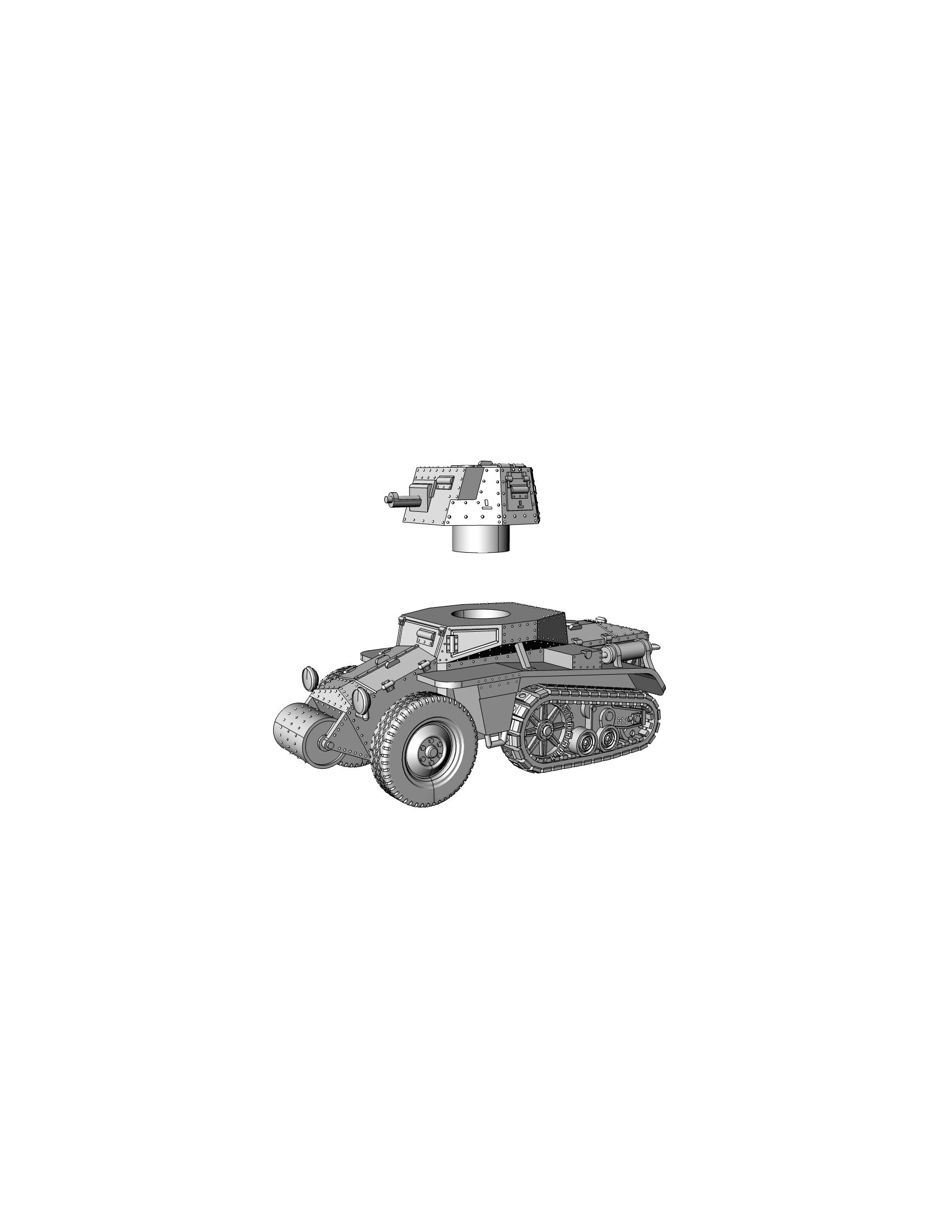 Citroen P 28 - French Army - wargame3d- 28mm Scale