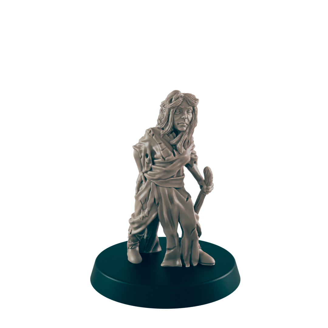 Elven Female Destitute - Everyday Folk - Minis - EC3D - - Dungeons & Dragons - RPG - Tabletop - EC3D - Miniature