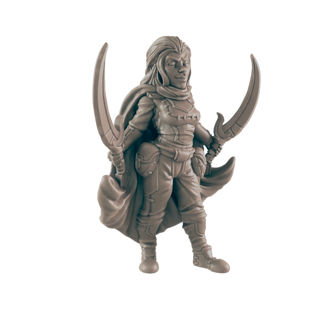 Fighter Human Female - Everyday Heroes - Minis - EC3D - - Dungeons & Dragons - RPG - Tabletop - EC3D - Miniature