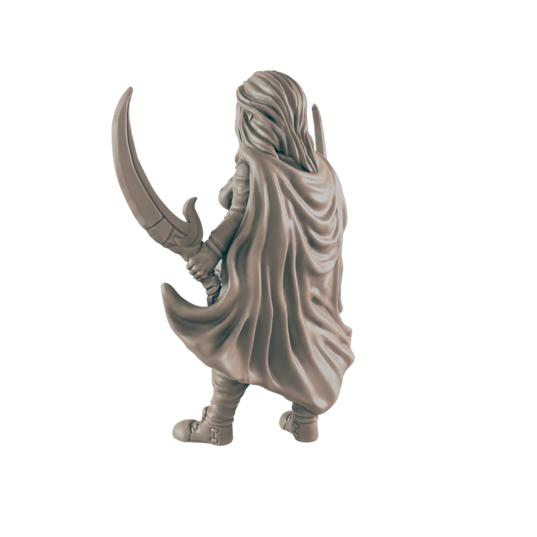 Fighter Human Female - Everyday Heroes - Minis - EC3D - - Dungeons & Dragons - RPG - Tabletop - EC3D - Miniature