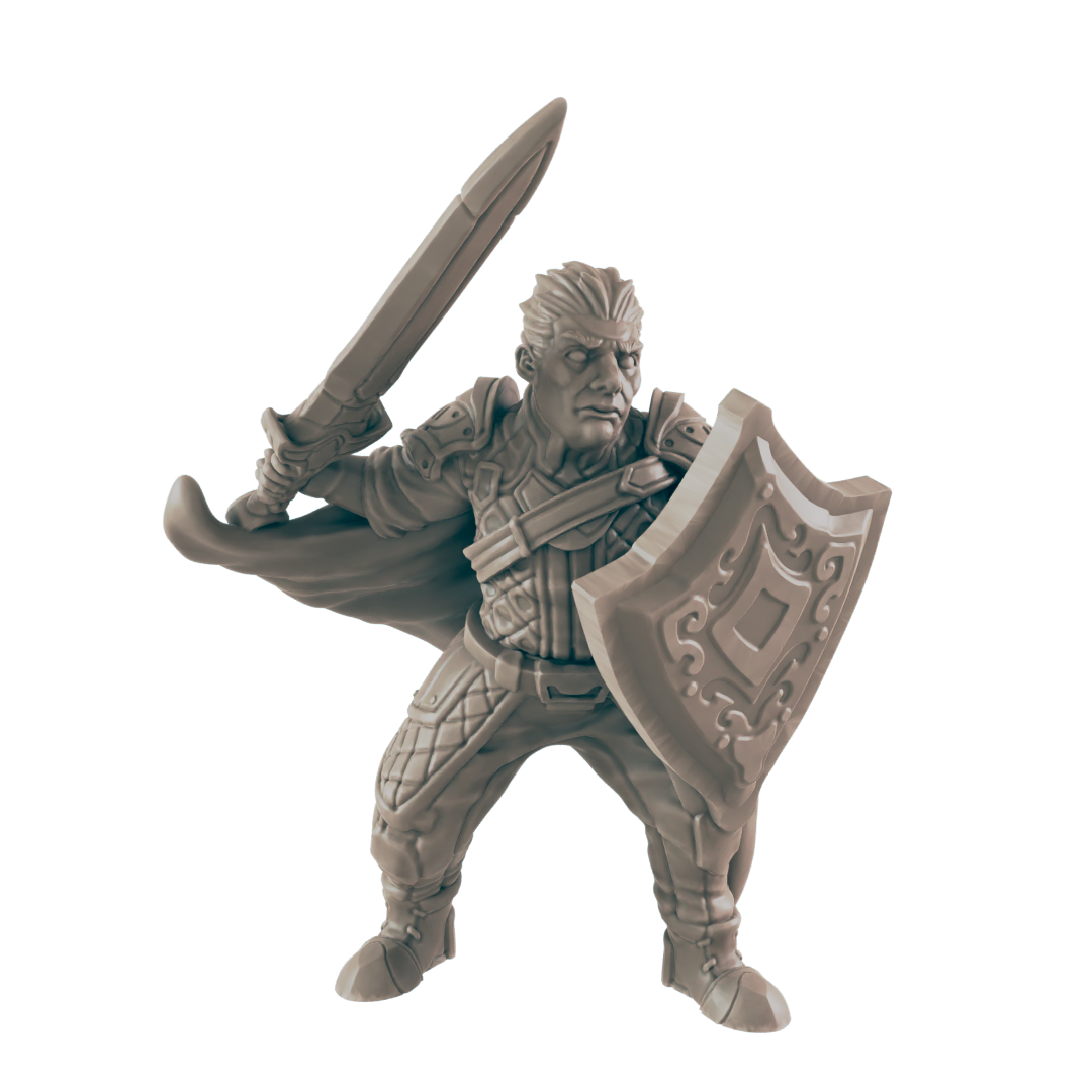 Fighter Human Male - Everyday Heroes - Minis - EC3D - - Dungeons & Dragons - RPG - Tabletop - EC3D - Miniature