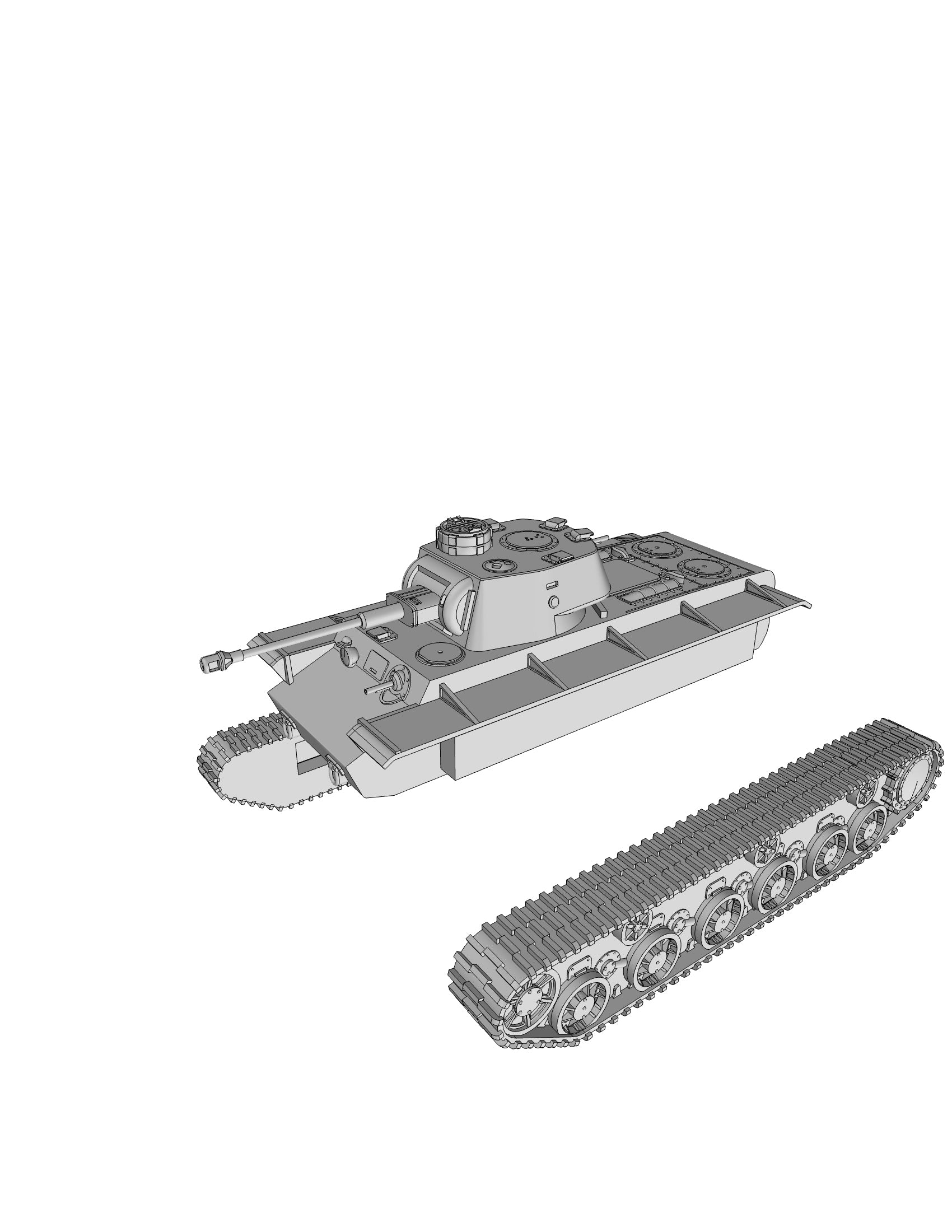 Pz Kpfw-KV-1-753(r) - German Army - 28mm Scale - wargame3d