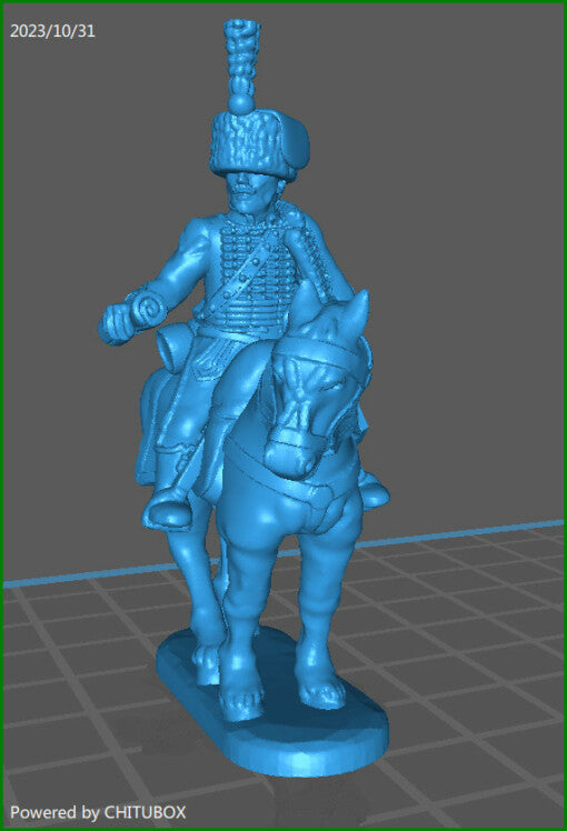 28mm French ADC in hussar uniform and fur hat - 4 minis - MC Mini