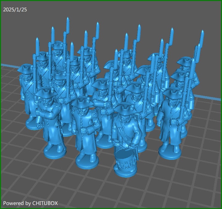 28mm Napoleonic French Line BTG with Greatcoat and Bicorn - 18 Minis - MC Minis