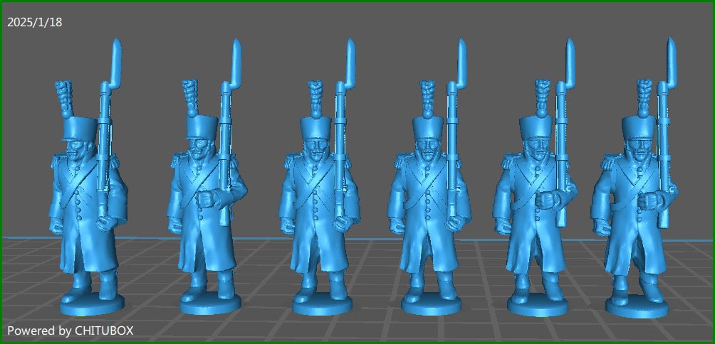 28mm Napoleonic French Line BTG with Greatcoat - 18 Minis - MC Minis