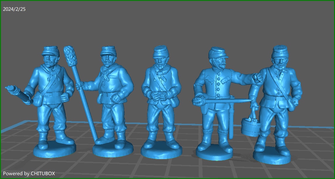 28mm Piedmont army garibaldini Artillery 1858-66 - 5 minis