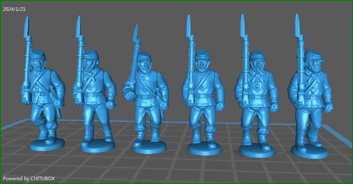 28mm Piedmont army garibaldini inf rgt 1849-66 marching 1 - 6 minis