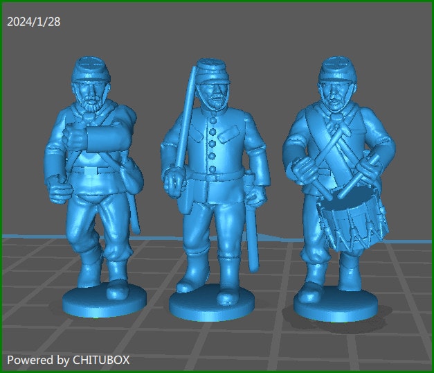 28mm Piedmont army garibaldini inf rgt Command 1849-66 - 3 minis