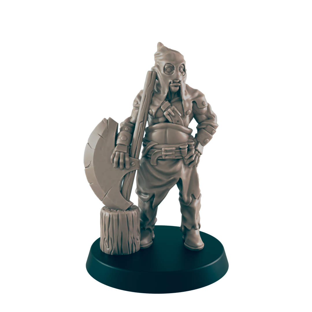 Half Orc Male Executioner - Everyday Folk - Minis - EC3D - - Dungeons & Dragons - RPG - Tabletop - EC3D - Miniature