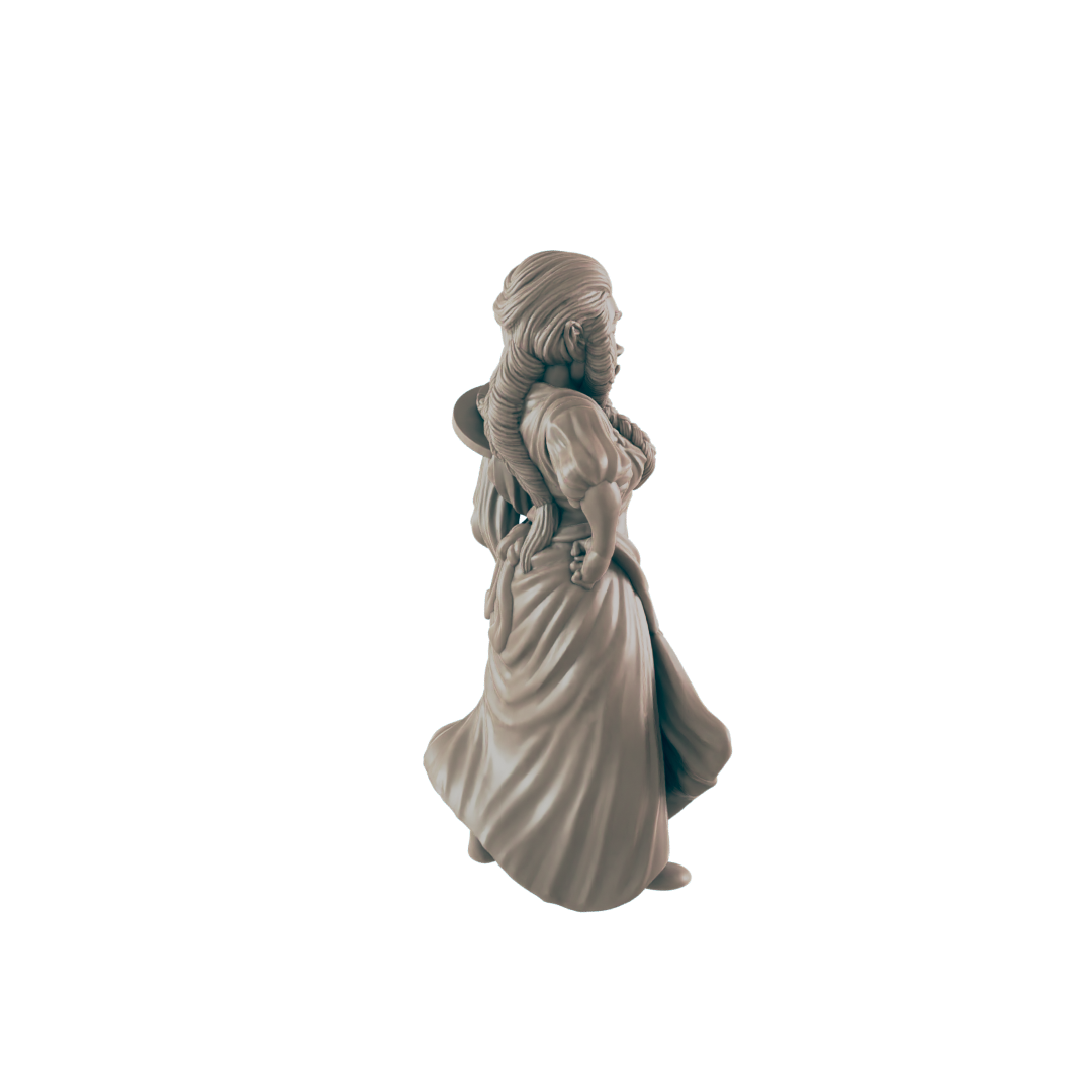 Half Orc Female Waitress- Everyday Folk - Minis - EC3D - - Dungeons & Dragons - RPG - Tabletop - EC3D - Miniature