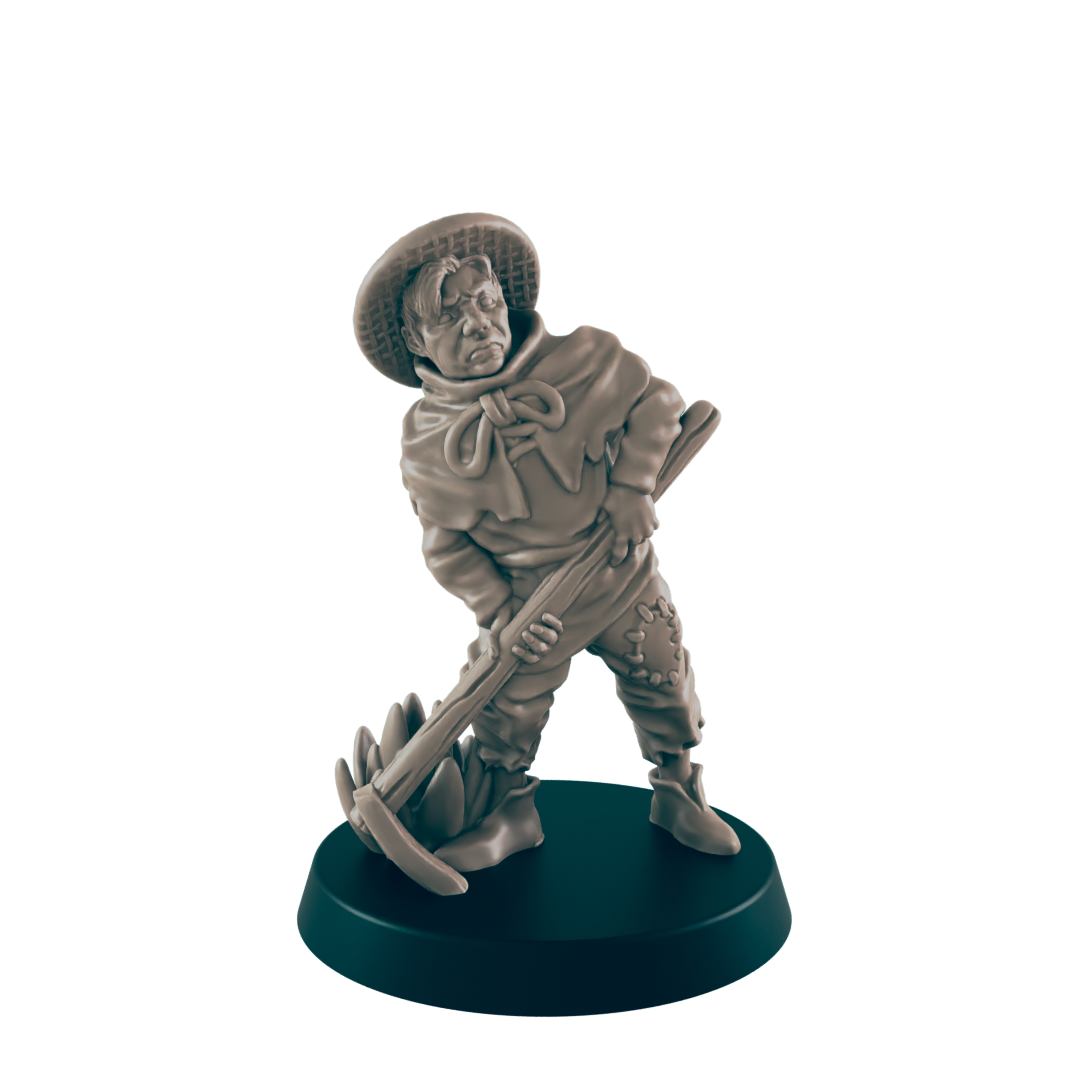 Human Farmer - Everyday Folk - Minis - EC3D - - Dungeons & Dragons - RPG - Tabletop - EC3D - Miniature