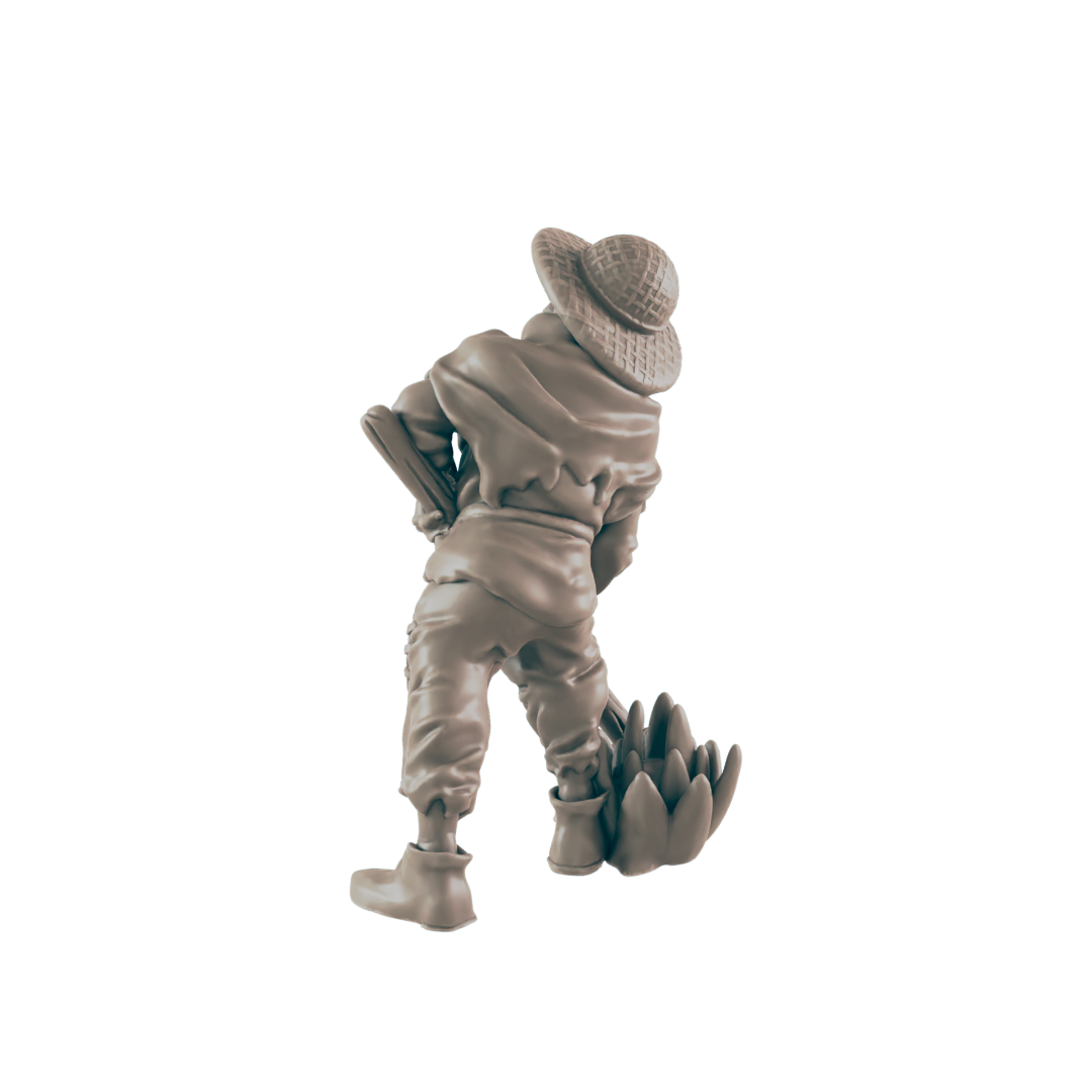Human Farmer - Everyday Folk - Minis - EC3D - - Dungeons & Dragons - RPG - Tabletop - EC3D - Miniature
