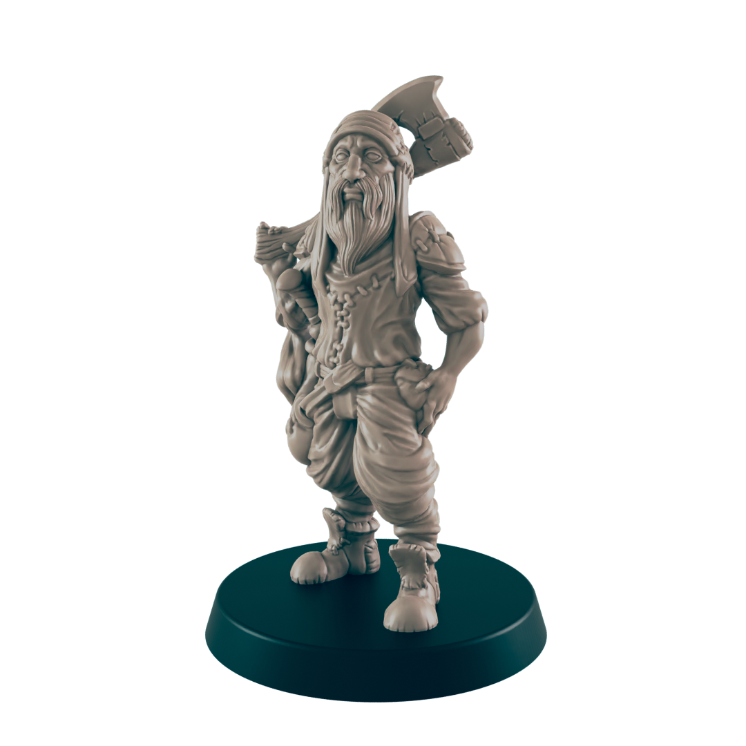 Human Male Woodcutter - Everyday Folk - Minis - EC3D - - Dungeons & Dragons - RPG - Tabletop - EC3D - Miniature