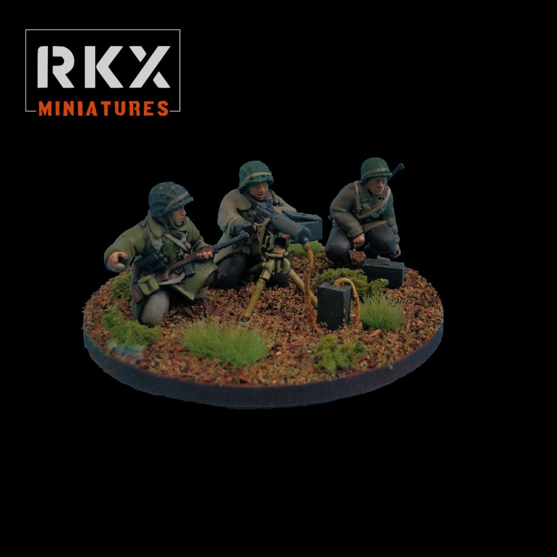 US Infantry M1917 HMG Crew WWII Set - 2 minis - Great for Tabletop War Games And Dioramas - Resin 28mm Miniatures - rkx