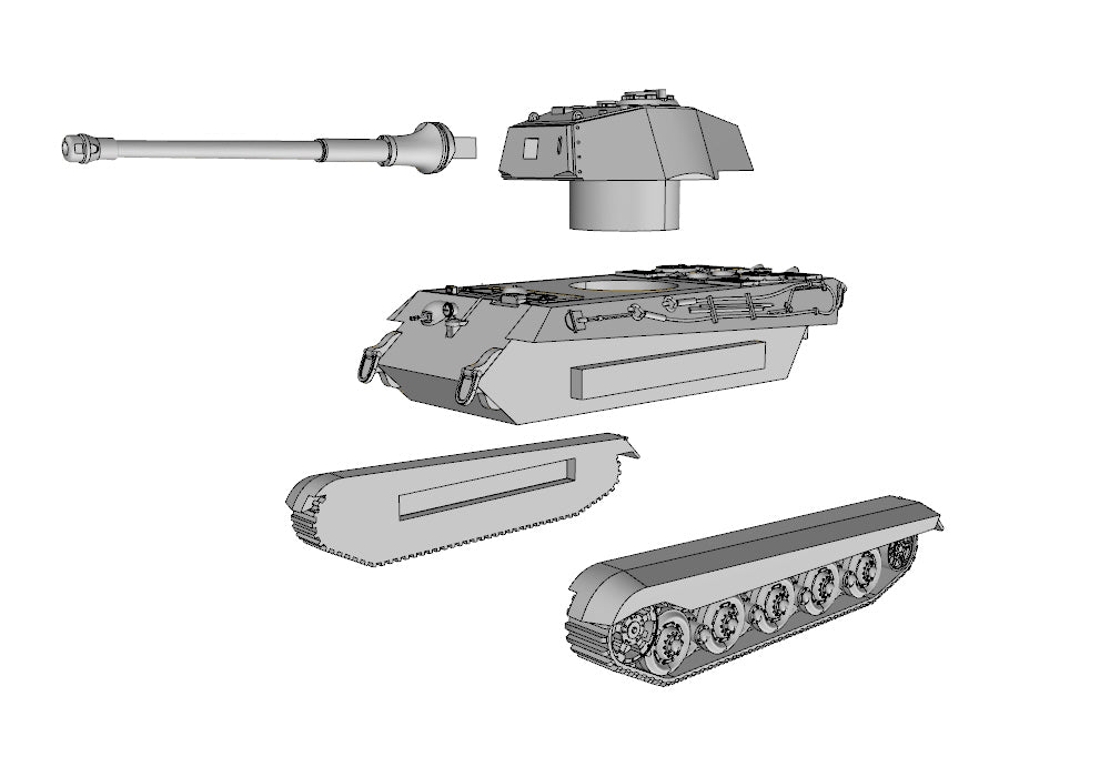 Pz.Kpfw.VI Tiger II (Sd.Kfz.182)- German Army - 28mm Scale - wargame3d