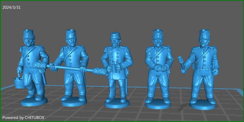 28mm Neapolitan Artillery 1848-1861 - 5 minis