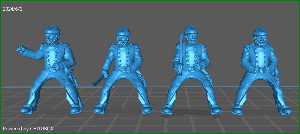 28mm Neapolitan Generals 1848-61 - 4 minis