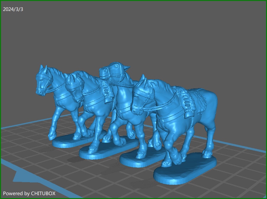 28mm Neapolitan Cavalry Horses walking - 4minis