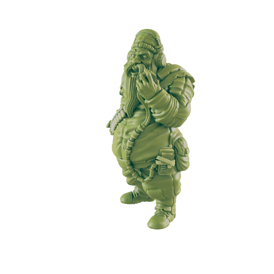 Old Man Radio Operator - Return to the Badlands - Mini - EC3D - Cyber Punk - SciFi RPG