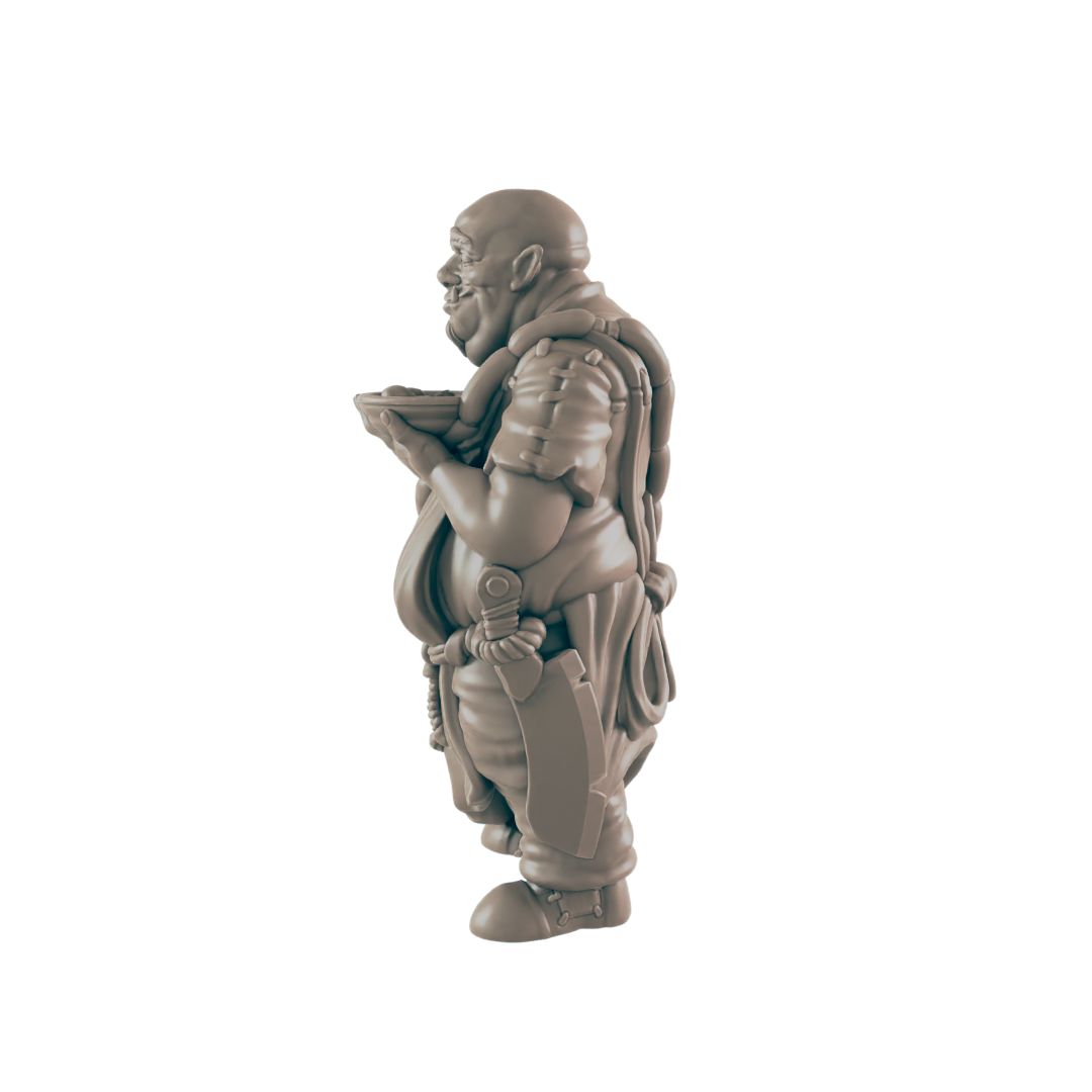 Half Orc Male Chef - Everyday Folk - Minis - EC3D - - Dungeons & Dragons - RPG - Tabletop - EC3D - Miniature