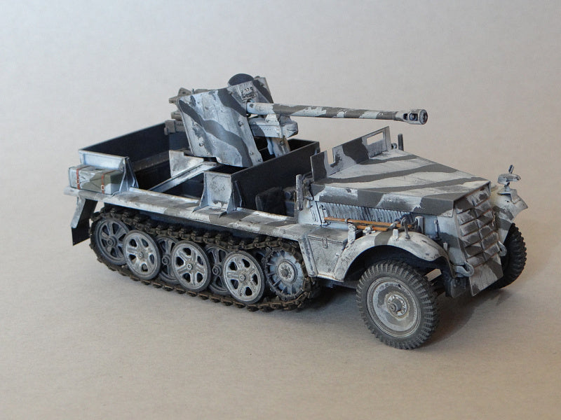 Sd.Kfz.10-5 with armor and 5cm PAK 38 - German Army - 28mm Scale - wargame3d