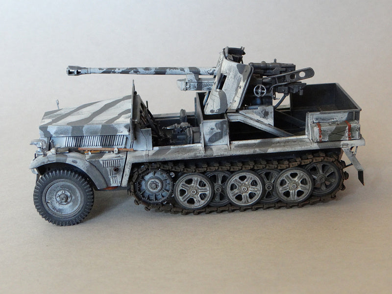 Sd.Kfz.10-5 with armor and 5cm PAK 38 - German Army - 28mm Scale - wargame3d
