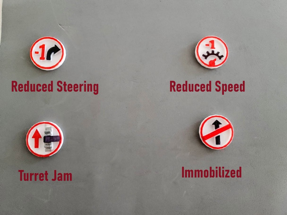 Vehicle Damage Markers - War Games And Dioramas - 28 mm - Bolt Action