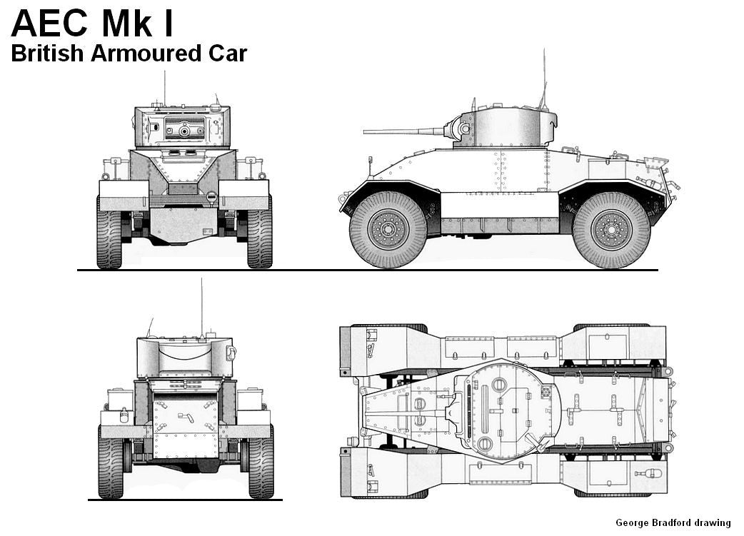 AEC Armoured Car Mk.I - UK Army - 28mm Scale - wargame3d