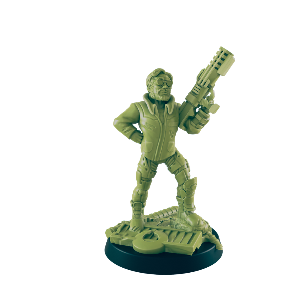 Male Vault Dweller - Beyond the Badlands - Mini - EC3D - Cyber Punk - SciFi RPG