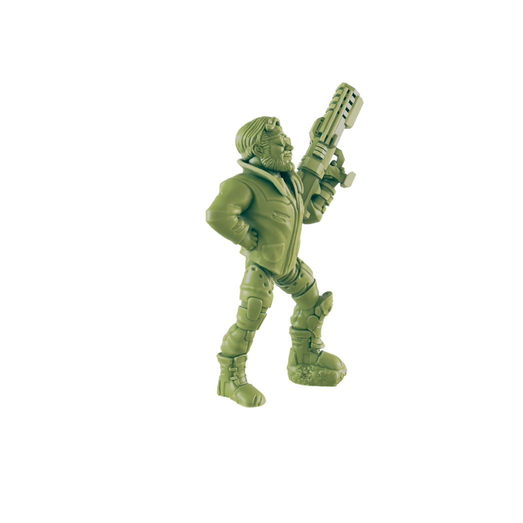 Male Vault Dweller - Beyond the Badlands - Mini - EC3D - Cyber Punk - SciFi RPG