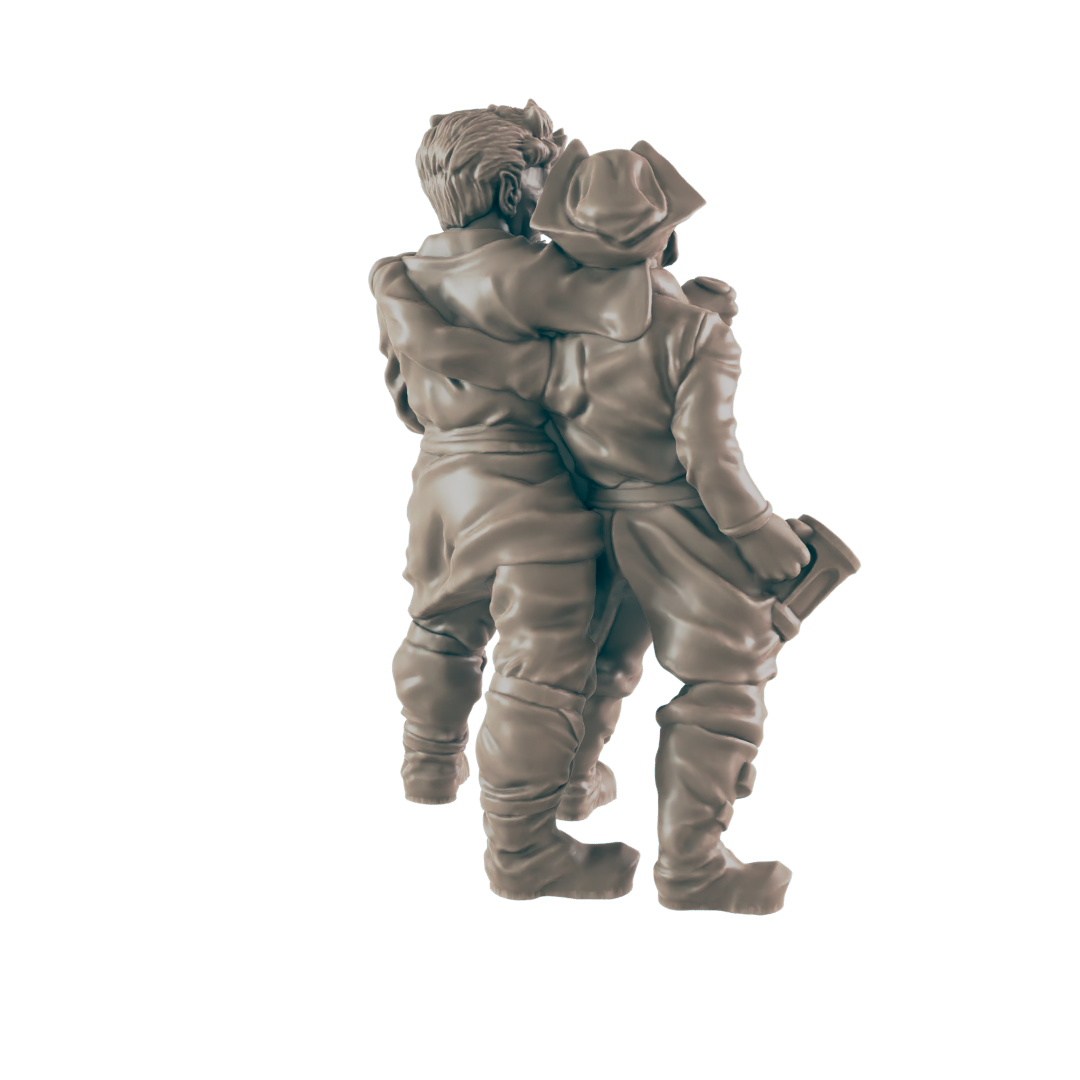 Pair of Drunks - Everyday Folk - Minis - EC3D - - Dungeons & Dragons - RPG - Tabletop - EC3D - Miniature