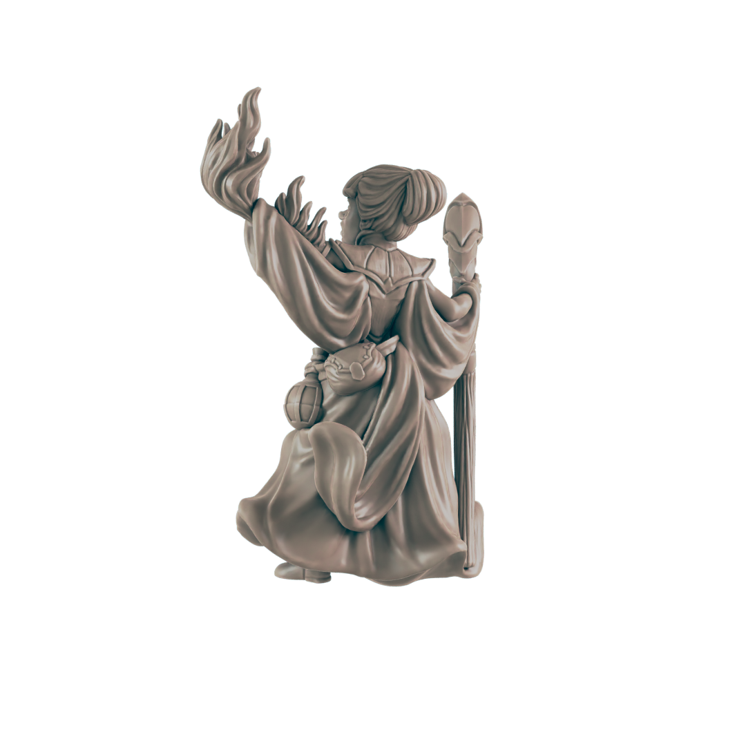 Wizard Halfelf Female - Everyday Heroes - Minis - EC3D - - Dungeons & Dragons - RPG - Tabletop - EC3D - Miniature