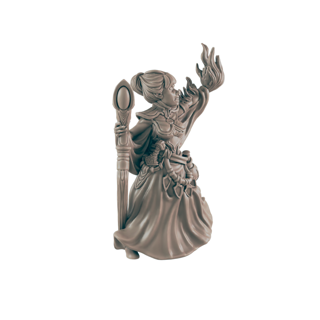 Wizard Halfelf Female - Everyday Heroes - Minis - EC3D - - Dungeons & Dragons - RPG - Tabletop - EC3D - Miniature