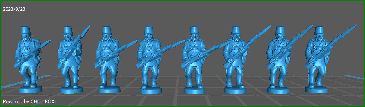 15mm Austrian Hungarian Line inf rgt advancing 1848-61 with waffenrock