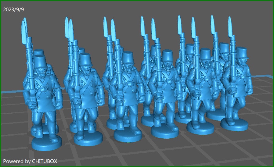 15mm Austrian Hungarian Line inf rgt 1848-61 with waffenrock