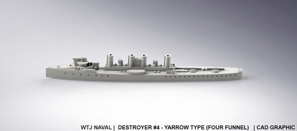 Destroyer #4 - Generic  - Pre Dreadnought Era - Wargaming - Axis and Allies - Naval Miniature - Victory at Sea